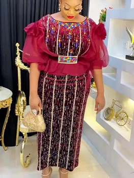 אפריקה שמלות לנשים דאשיקי אנקרה יוקרה קטיפה ערב שמלות בתוספת גודל טורקיה מסיבת שמלה ארוכה אפריקה בגדים 2023