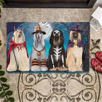 אפגניסטן כלבי כלב ליל כל הקדושים מותאם אישית שטיח שטיחים מחצלות הרצפה שטיח 3D מודפס מקורה חיצונית שטיחון החלקה ליל כל הקדושים מתנה