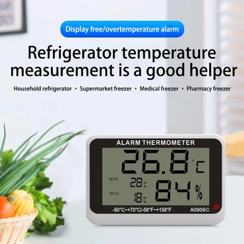LCD דיגיטלי מד טמפרטורה לחות מקורה חיצונית המקפיא Hygrothermograph גבוה/נמוך טמפרטורה & מד לחות עם אזעקה
