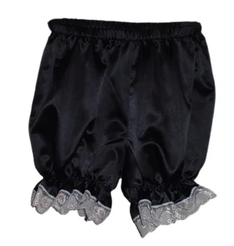 ילדה אופנה סאטן שחור תחתונים תחרה מצופה חצאית מכנסיים קצרים עוזרת לשחק תפקיד סיסי מותאם אישית צבע רב