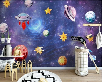 beibehang חלום האופנה טפט 3d נורדי מצוירים ביד שמיים היקום חדר ילדים רקע קיר מסמכי עיצוב הבית הציור